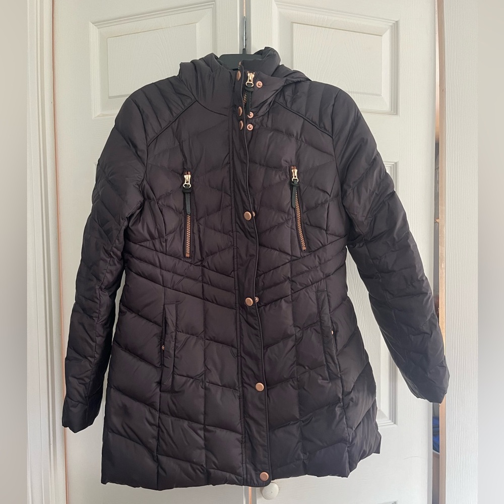 Marc New York down jacket. Woman’s medium deep plum with copper details